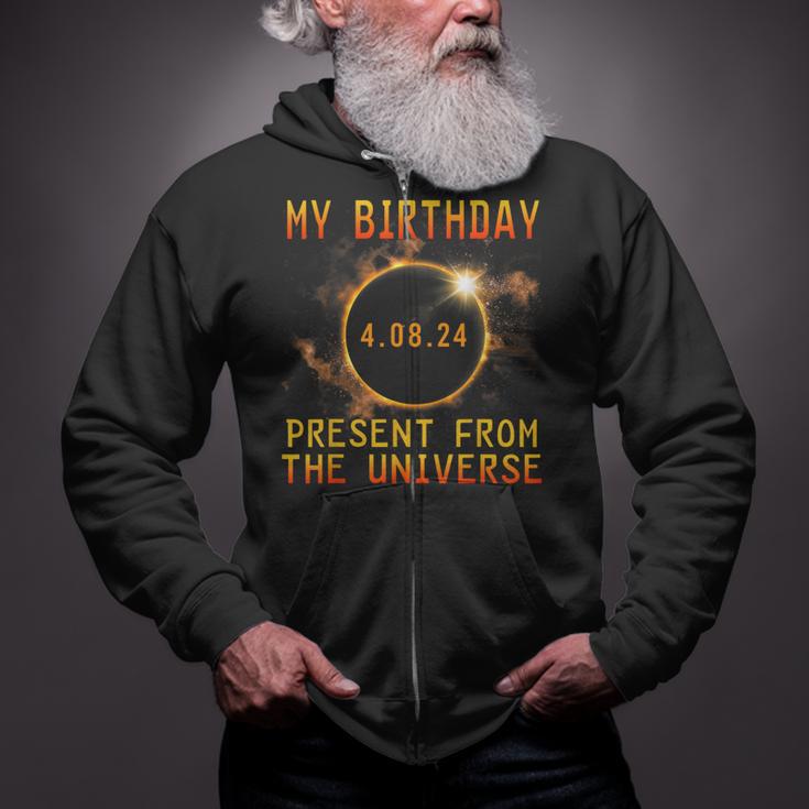 Solar Eclipse 2024 Birthday Present 4824 Totality Universe Zip Up Hoodie