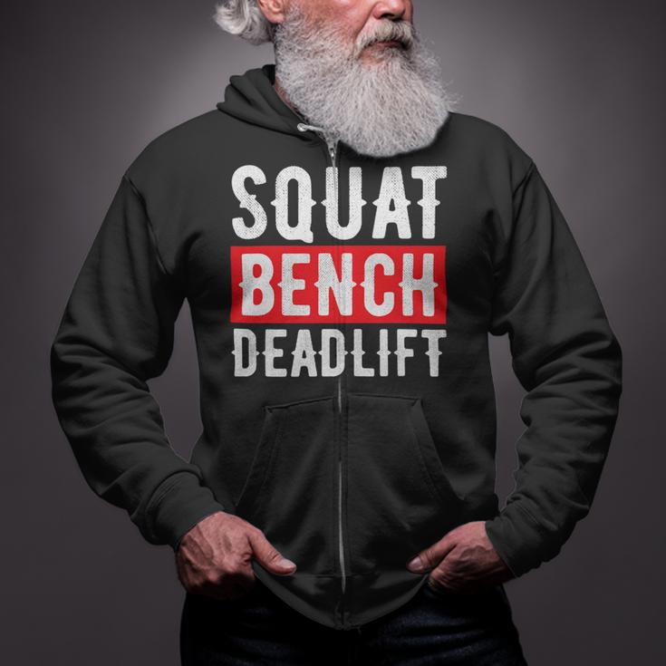 Squat Deadlift Bench Bodybuilding Weight Training Gym Zip Up Hoodie