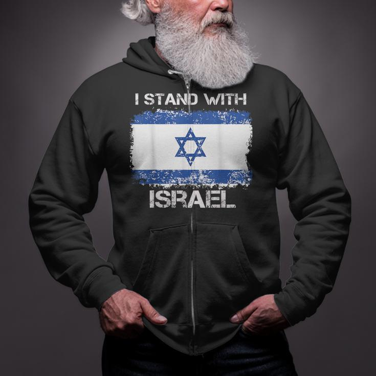 I Stand With Israel Support Israel Love Israeli Brotherhood Zip Up Hoodie