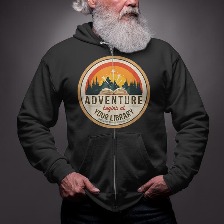 Summer Reading Program 2024 Adventure Begins At Your Library Zip Up Hoodie