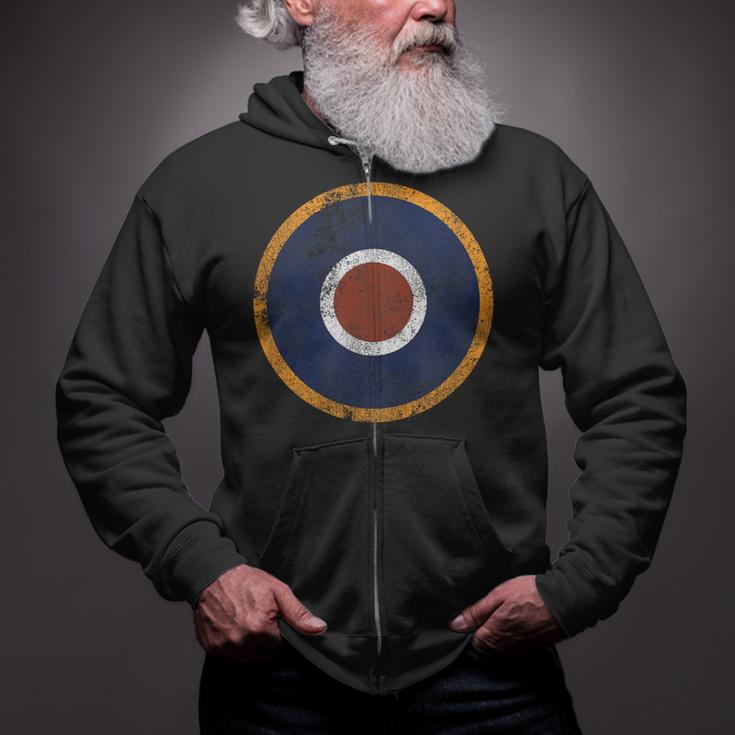 Supermarine Spitfire Raf Type C1 Vintage Air Force Roundel Zip Up Hoodie