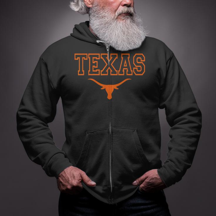 Texas State Vintage Longhorn Proud Texan Zip Up Hoodie