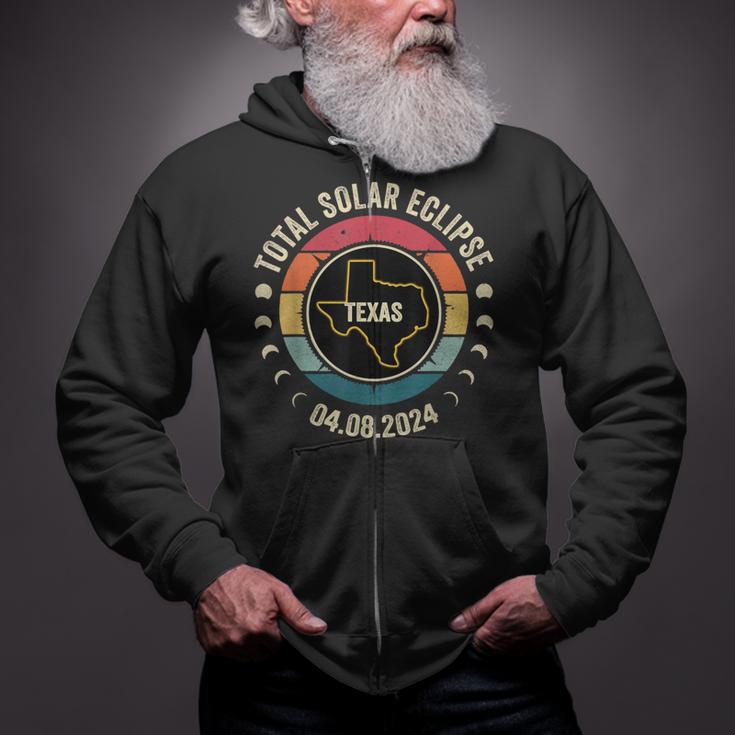 Texas Total Solar Eclipse 2024 American Totality April 8 Zip Up Hoodie