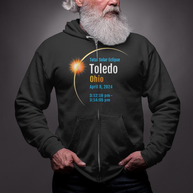 Toledo Ohio Oh Total Solar Eclipse 2024 1 Zip Up Hoodie