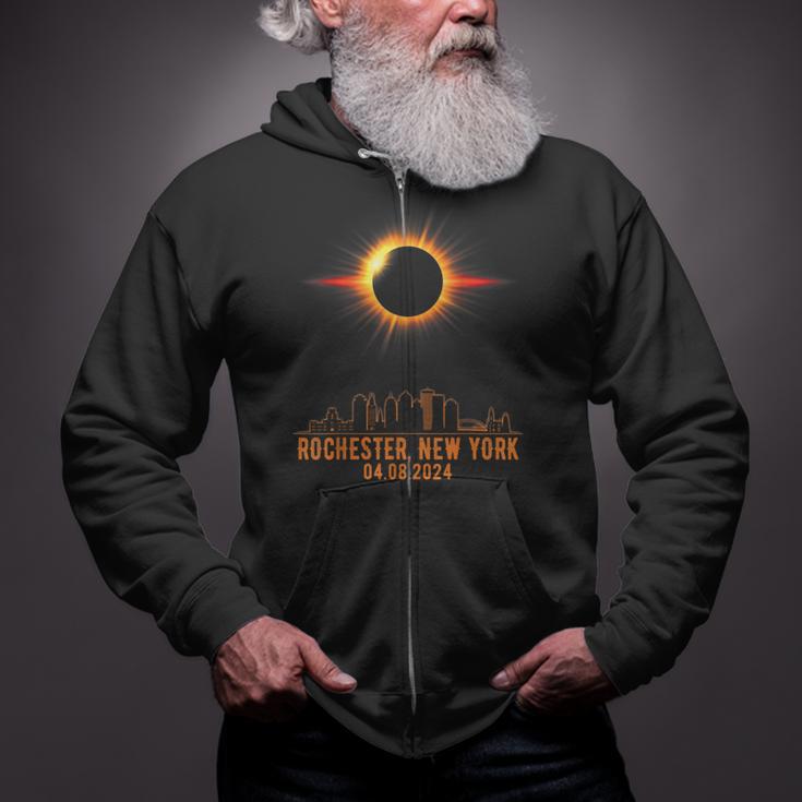 Total Solar Eclipse 04082024 Rochester New York Zip Up Hoodie