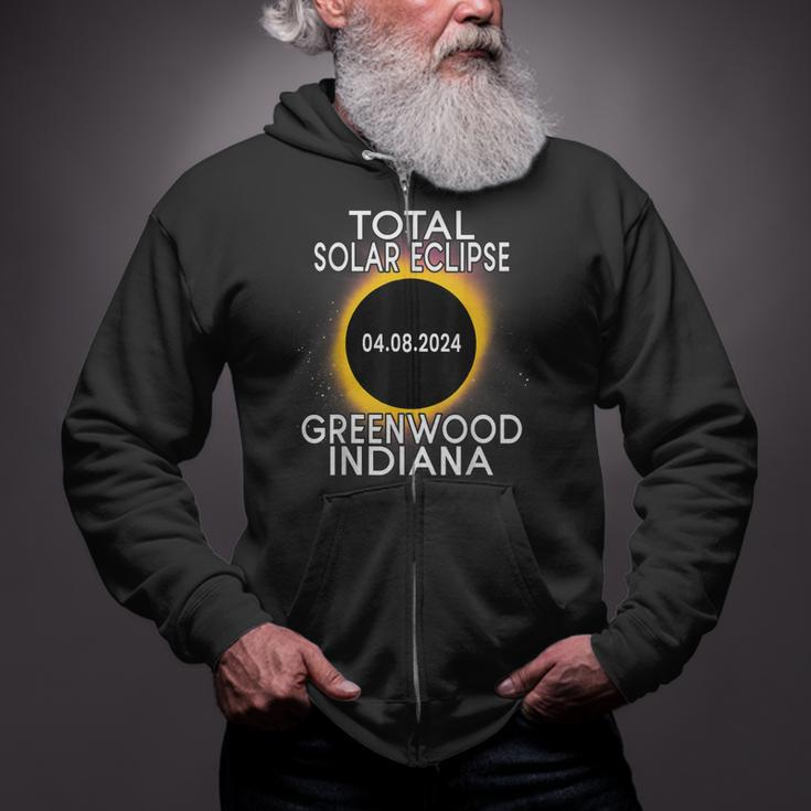Total Solar Eclipse 2024 Greenwood Indiana Zip Up Hoodie
