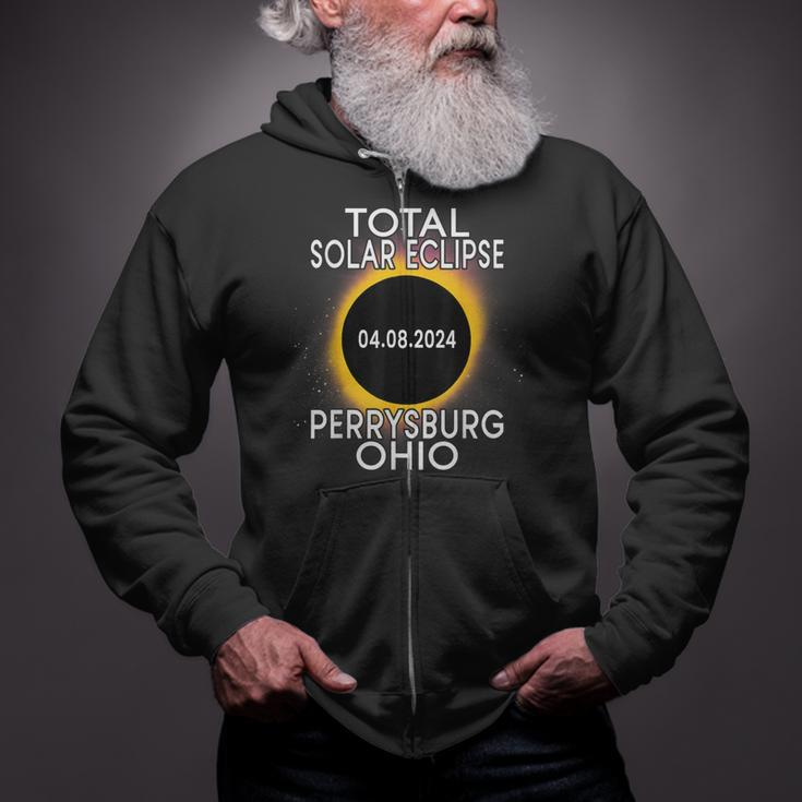 Total Solar Eclipse 2024 Perrysburg Ohio Zip Up Hoodie