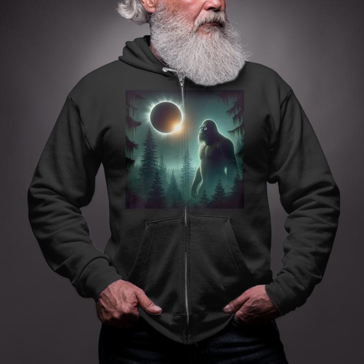 Total Solar Eclipse April 8 2024 Bigfoot Solar Eclipse Zip Up Hoodie