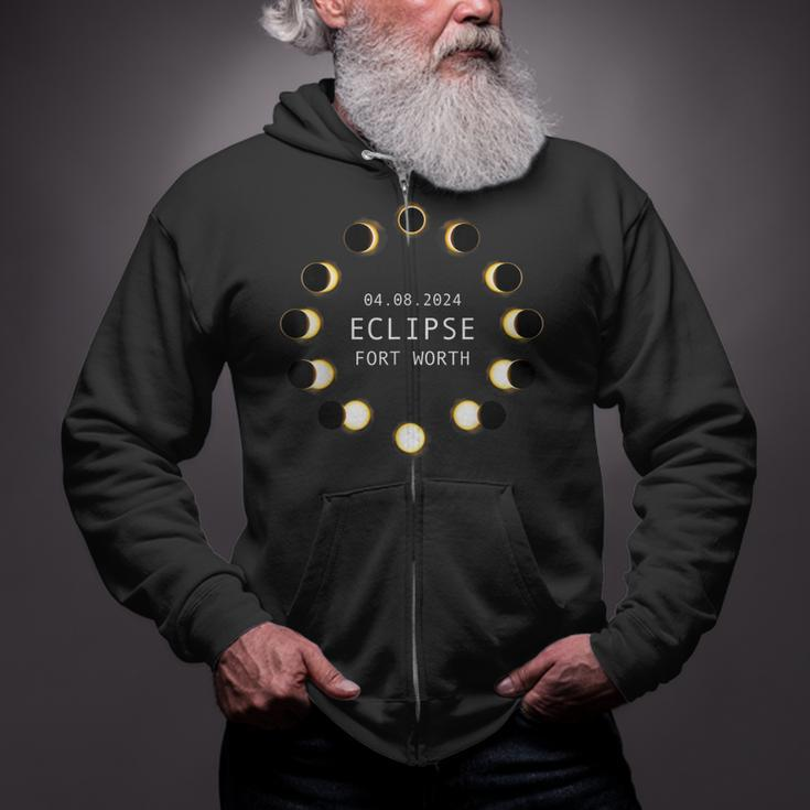 Total Solar Eclipse Fort Worth Tx 8Th April 2024 04082024 Zip Up Hoodie