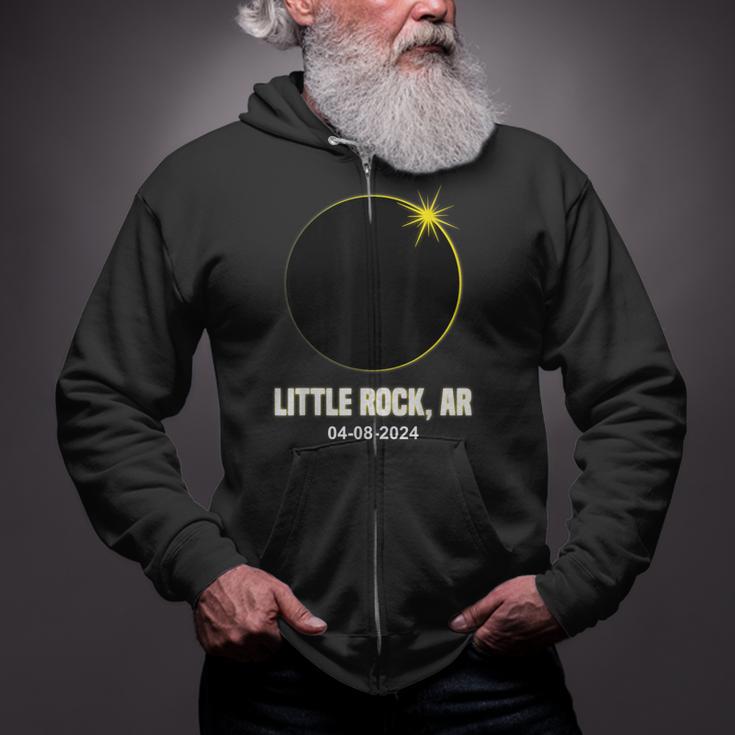 Total Solar Eclipse Little Rock 2024 Arkansas Solar Eclipse Zip Up Hoodie