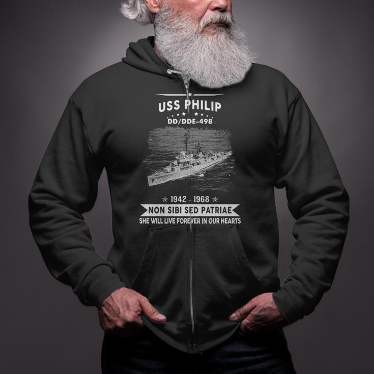 Uss Philip Dd 498 De Zip Up Hoodie