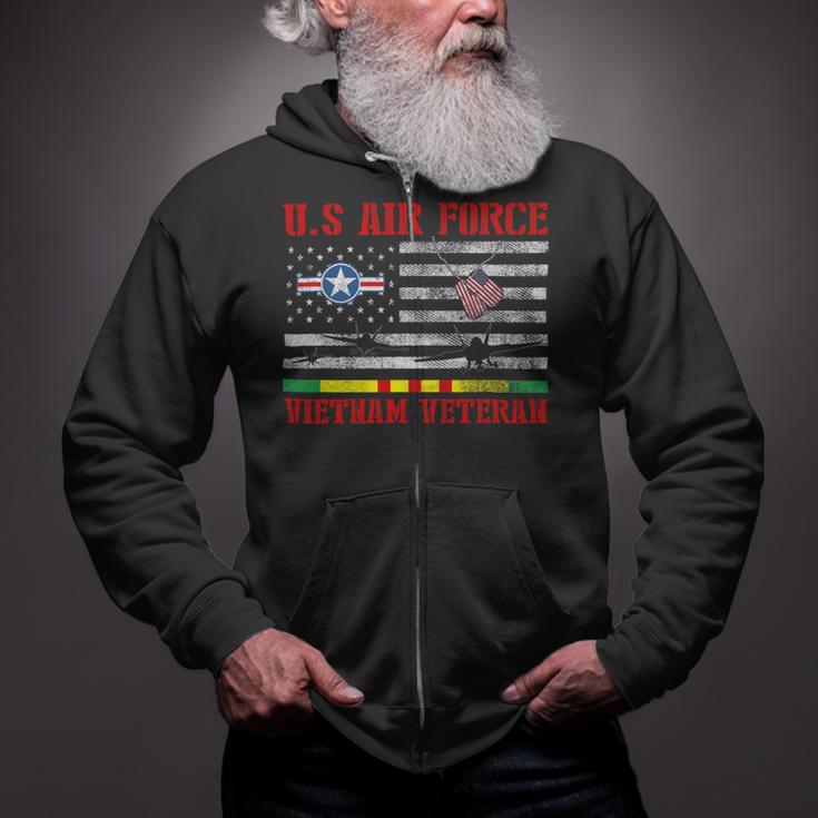 Veteran Vets US Air Force Vietnam Veteran Usaf Veterans Day Flag Veterans Zip Up Hoodie