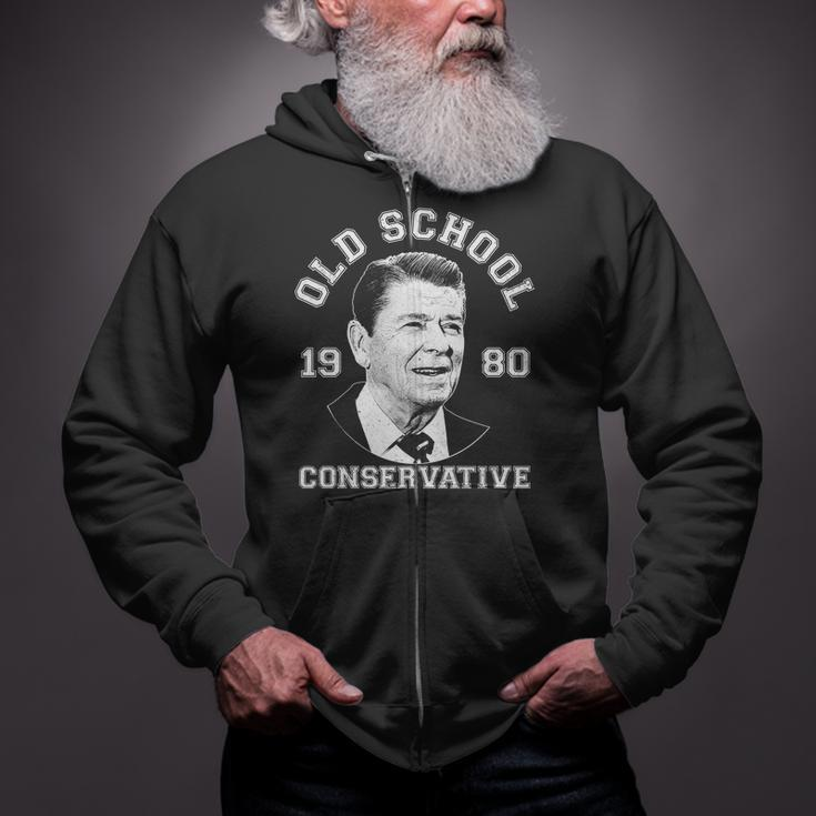 Vintage Ronald Reagan Old School Conservative Tshirt Zip Up Hoodie