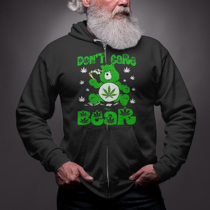 Weed Bear Herb Bear Don't Care Bear Marijuana Cannabis Zip Up Hoodie