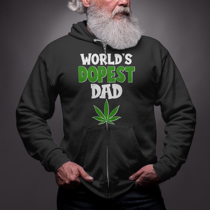 World's Dopest Dad Marijuana Weed Zip Up Hoodie