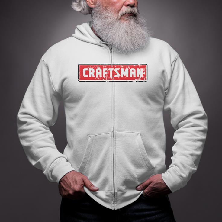 Craftsman Distressed Tshirt Zip Up Hoodie