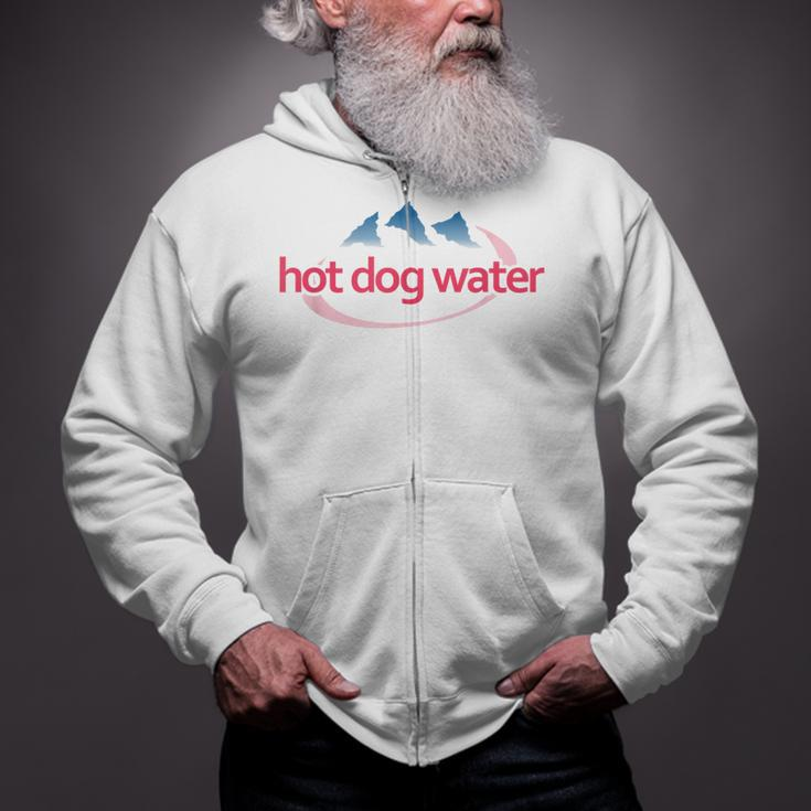 Hot Dog Water Meme Bottled Water Zip Up Hoodie