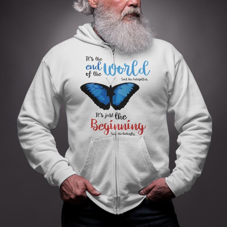 Spiritual End Of The World Butterfly Transformation Zip Up Hoodie