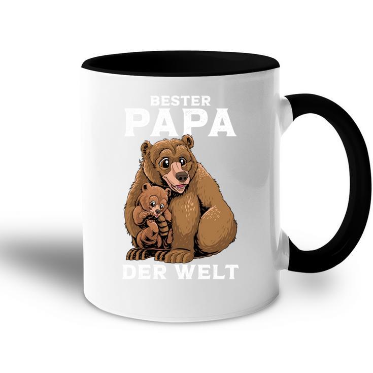 Bester Papa Der Weltatertagater Bär Tasse Zweifarbig