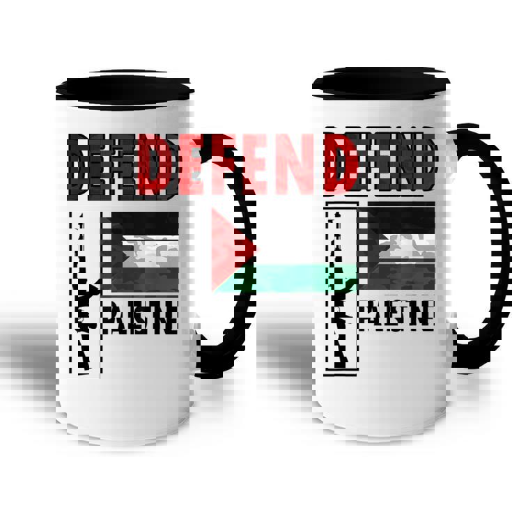 Defend Palestine Palestine Fighter Palestine Flag Gaza Accent Mug