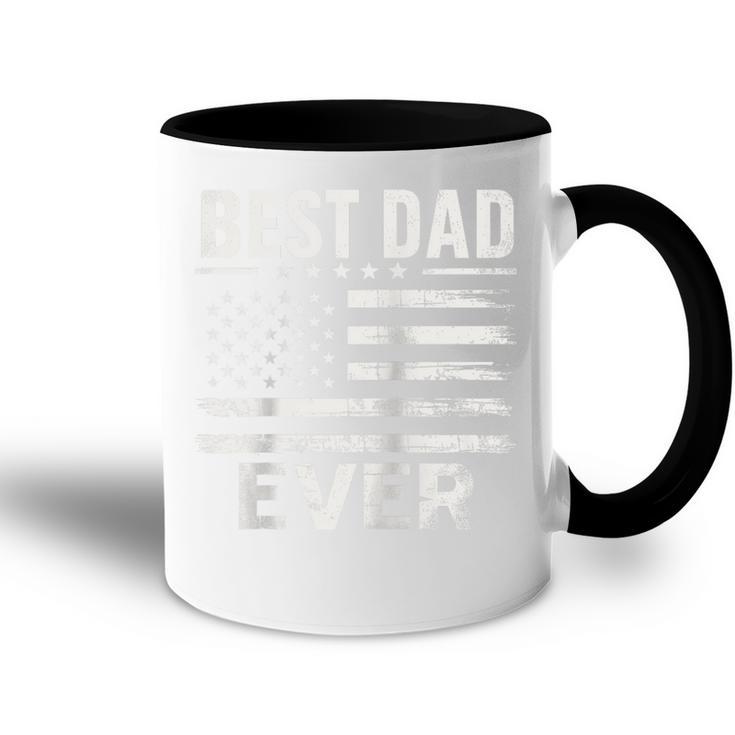 Der Beste Papa Aller Zeiten Imintage-Stil Mit Us-Amerikanischer Flagge Zumatertag Raglan Tasse Zweifarbig