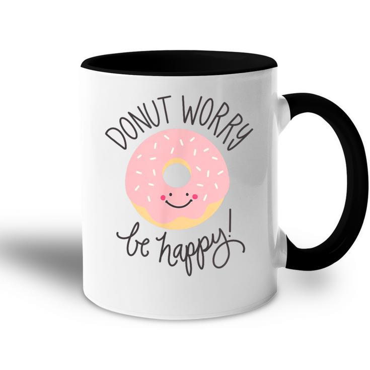 Doughnut Sorge Sei Glücklich Pink Smile Tasse Zweifarbig