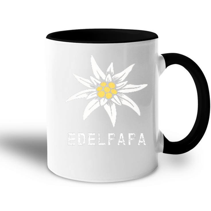 Edelweiss Edelpapa Bayrisch Trachtersatzatertag Stolz Papa Raglan Tasse Zweifarbig