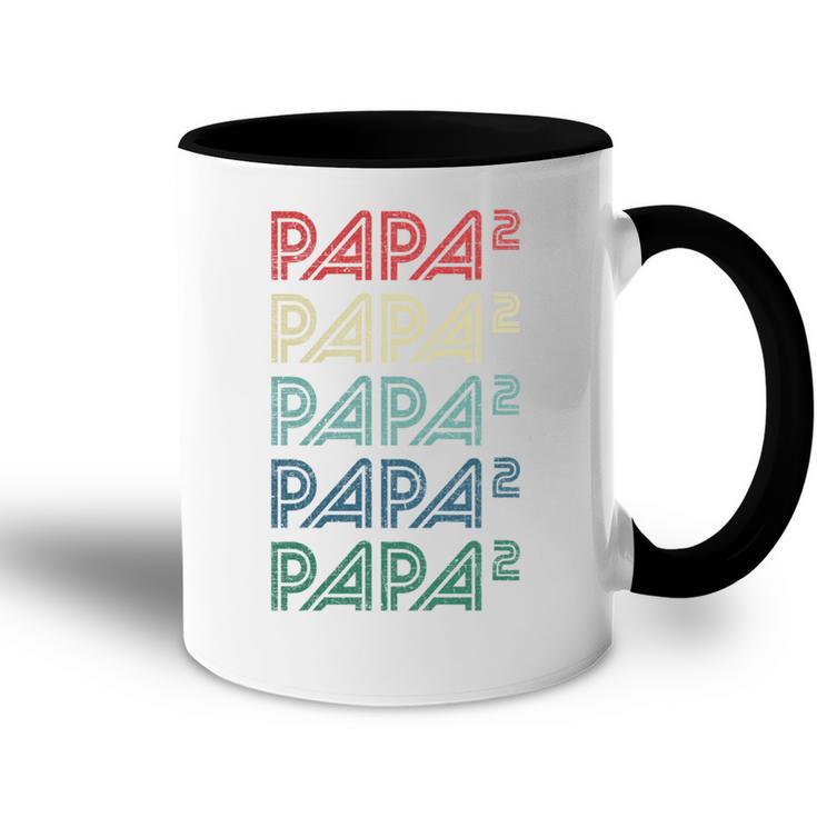 Für Papa Zur Geburt Zweites Kind Papa Hoch 2 Tasse Zweifarbig