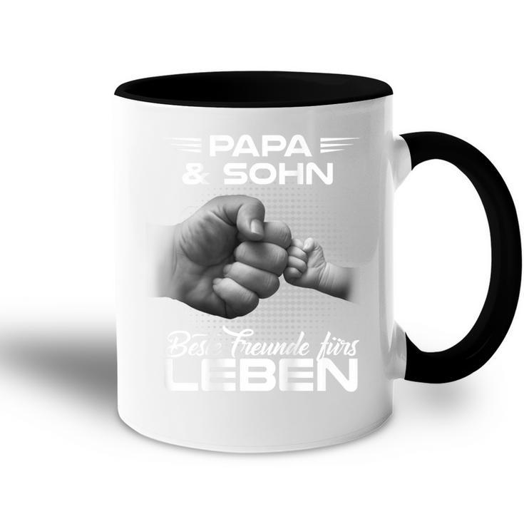 With German “Papa & Sohn Beste Freunde Fürs Leben” Writing For Father's Day Partner Look Tasse Zweifarbig