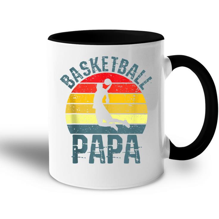 Herren Basketball Papa Basketballspieler Dadatertag Tasse Zweifarbig