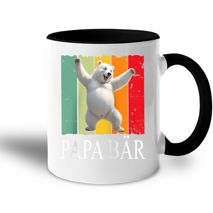 Herren Papa Bäratertag Retroater & Opa Geschenk Geburtstags Raglan Tasse Zweifarbig