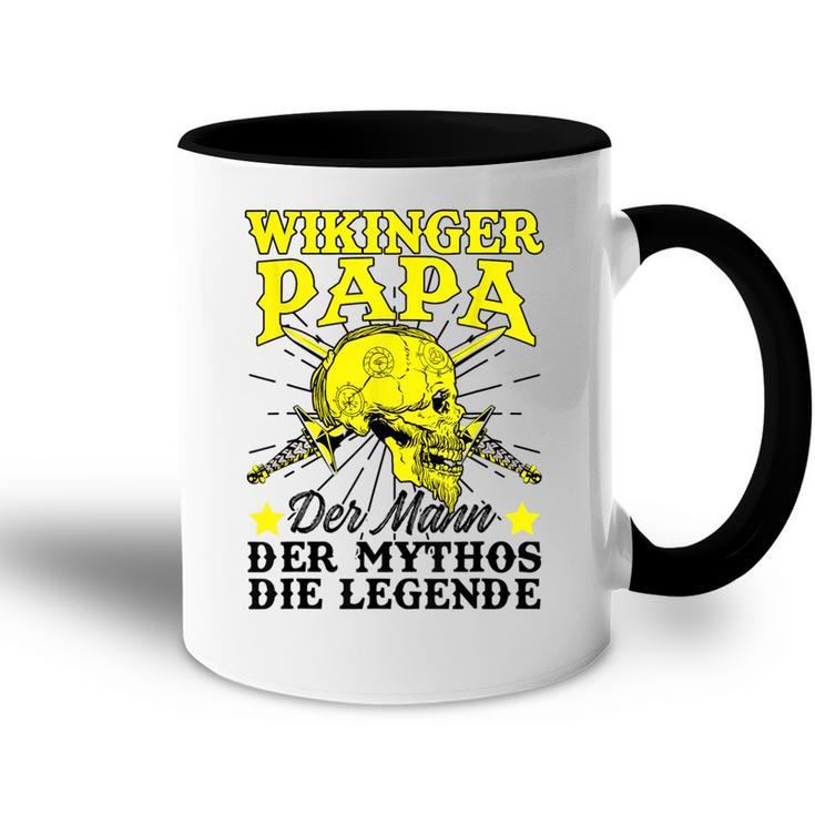 Herren Wikinger Papaateratertag Mann Mythos Legendeiking Tasse Zweifarbig