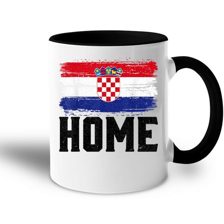 Home Kroatienintage Distressed Weltreisender Tasse Zweifarbig