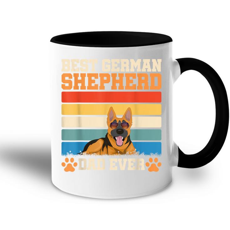 Hunde Papaatertag Geschenk Retro Deutscher Schäferhund Tasse Zweifarbig