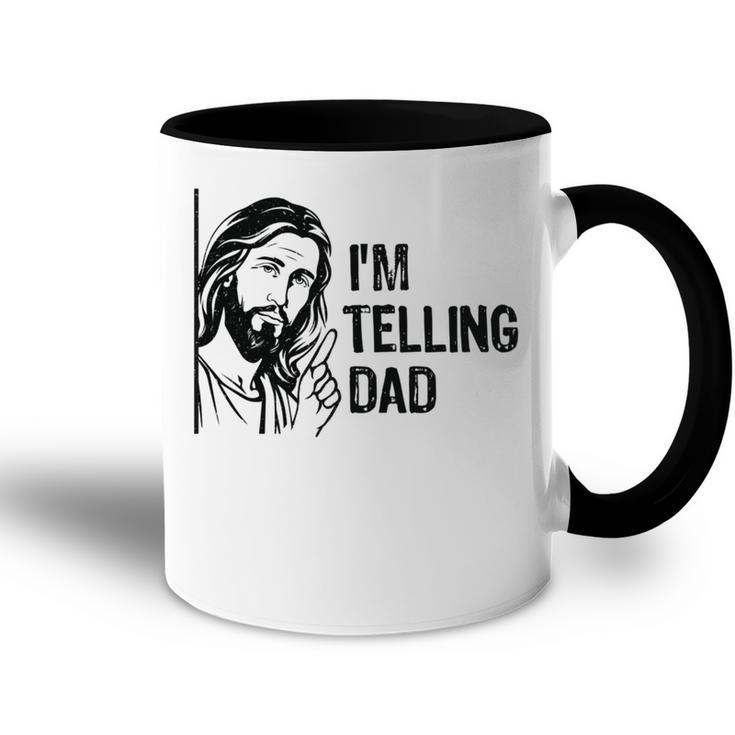 Ich Erzähle Papa Lustig Jesus Dass Ich Diesen Christen Gesehen Habe Tasse Zweifarbig