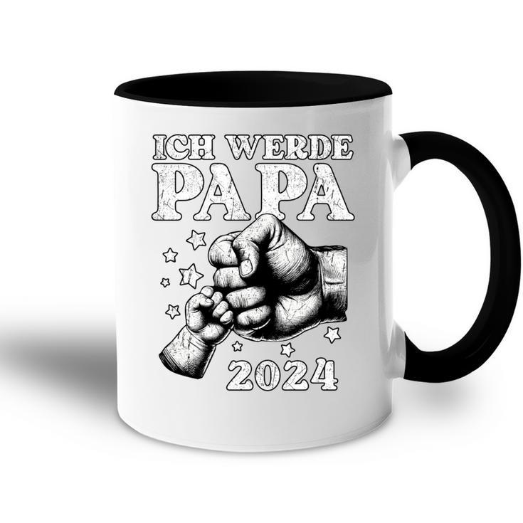 Ich Werde Papa 2024 Baby Ankündigung Papa 2024 Tasse Zweifarbig