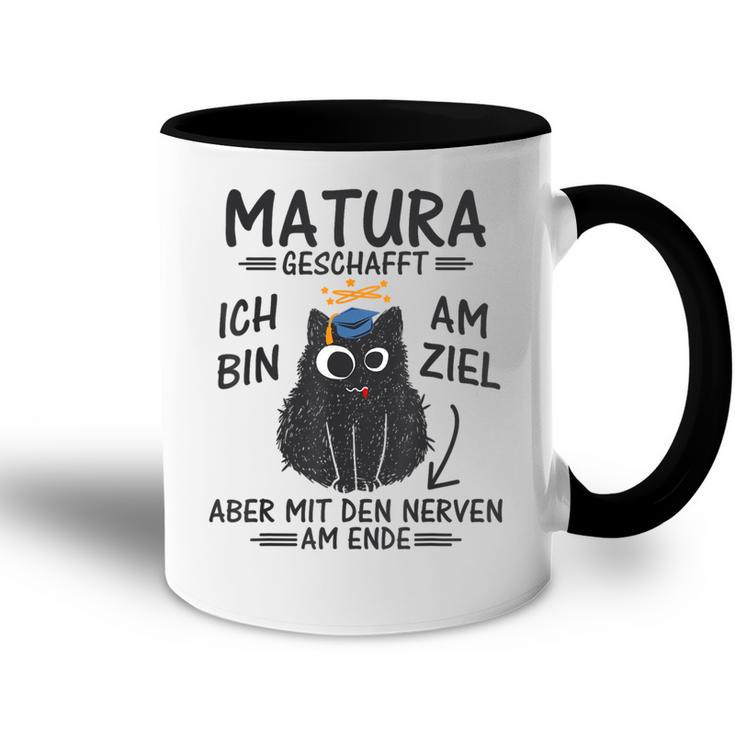 Matura Abschluss Katze Matura Abschied Matura Geschafft Tasse Zweifarbig