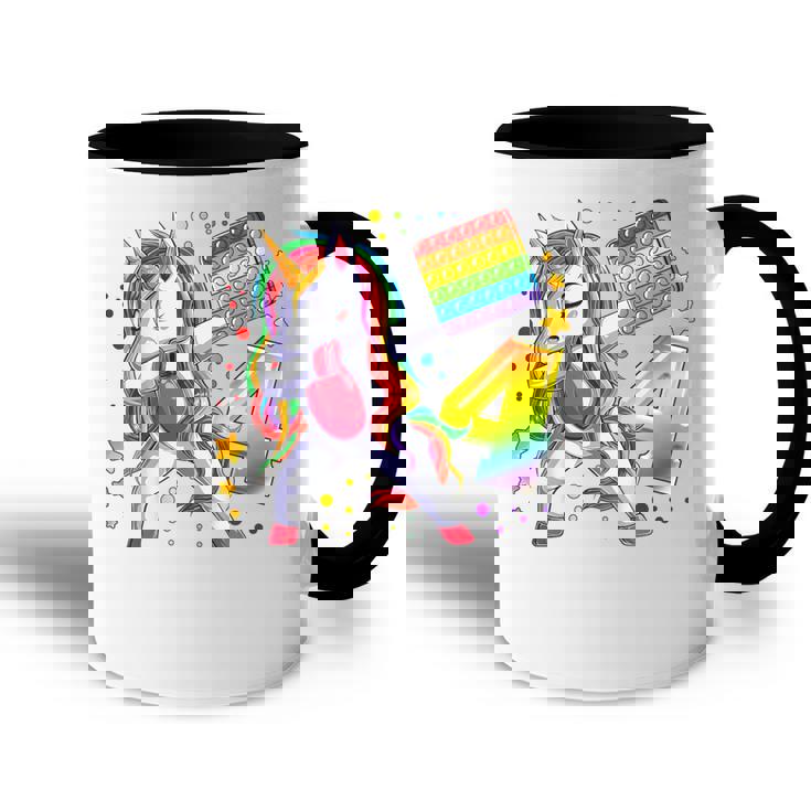 Niños Cumpleaños Niña Años Unicornio Número Accent Mug
