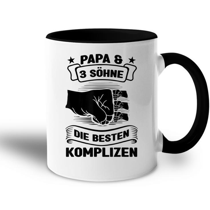 Papa & 3 Söhne Die Besten Komplizen Papa 3 Söhne Tasse Zweifarbig