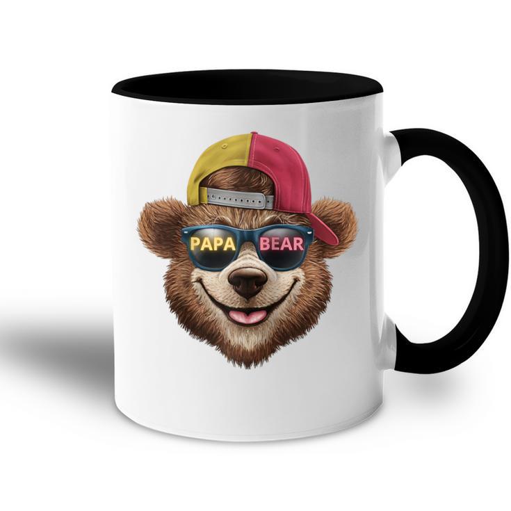 Papa Bär Papa Bear Lustig Für Papa Spruch Lustig Raglan Tasse Zweifarbig