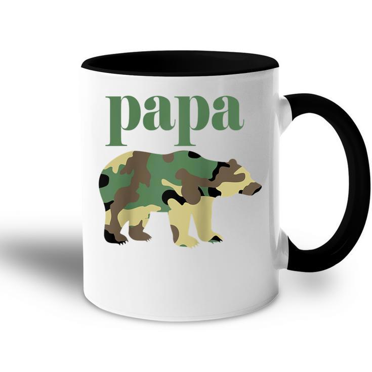 Papa Bär Camo Camo Papa Bär Passender Familienbär Raglan Tasse Zweifarbig