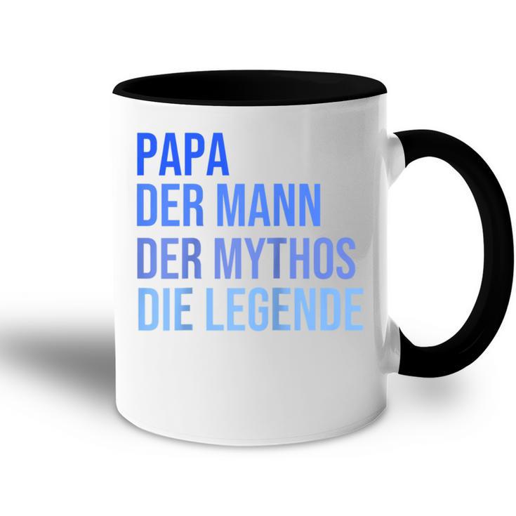 Papa Der Mann Der Mythos Die Legende Raglan Tasse Zweifarbig