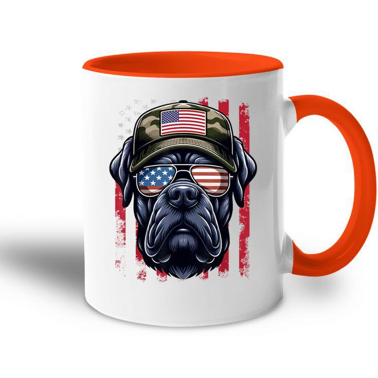 4 Juli Cane Corso Usa Flagge Papaater Amerika Männer Jungen Tasse Zweifarbig