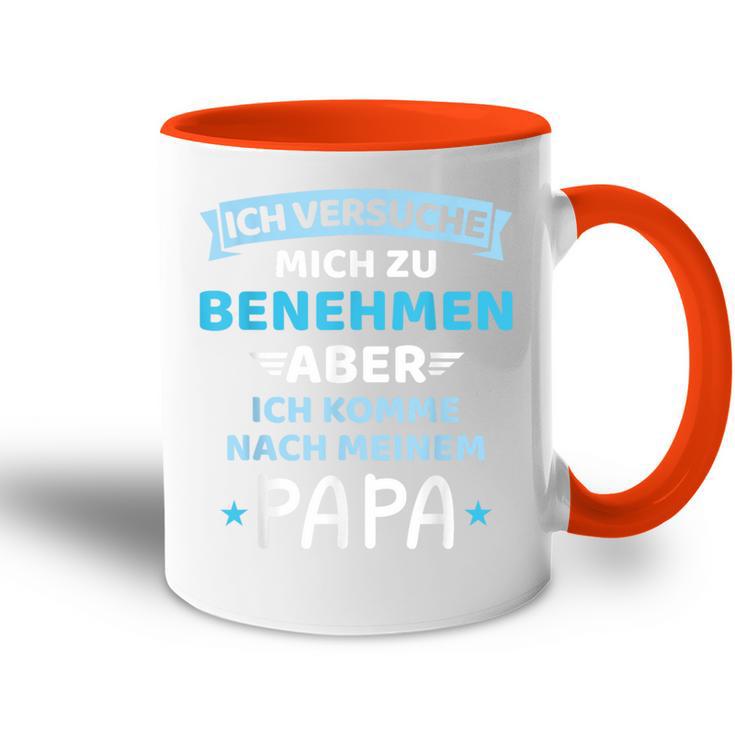 Baby Childersuche Zu Benehmen Komme Nach Fater Papa Boy Tasse Zweifarbig