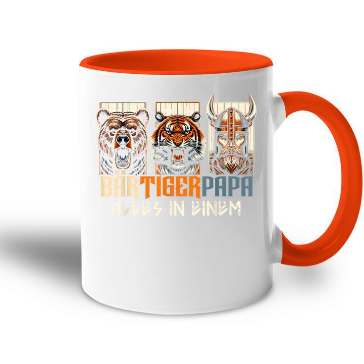 Bärtigerpapa Beard Full Beard Bear Tiger Father Bear Tiger Man Dad Tasse Zweifarbig