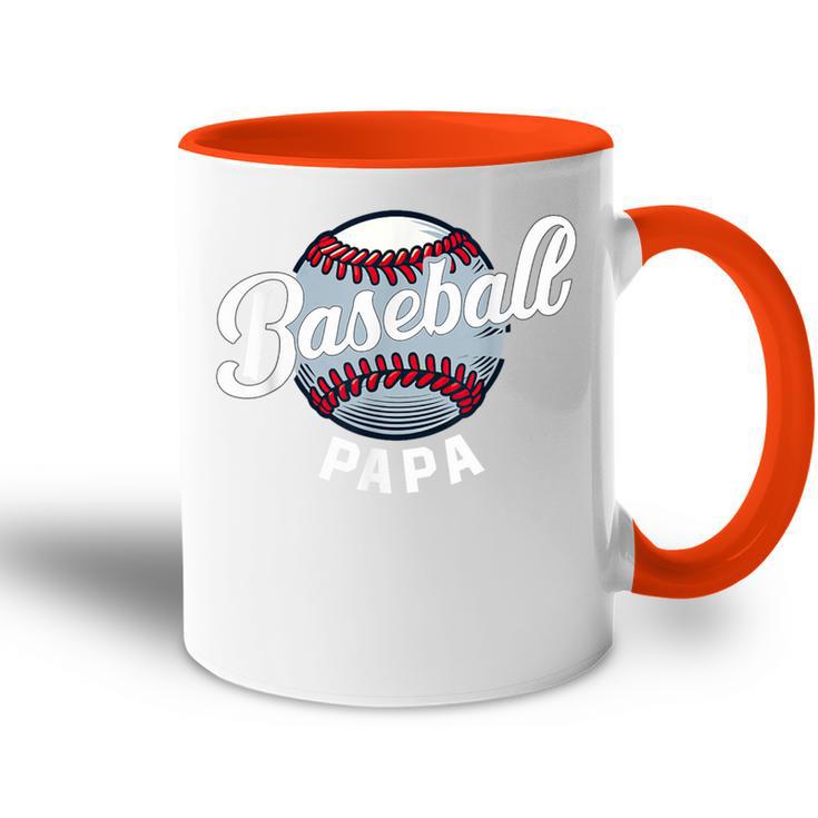 Baseball Papa Baseball Spieler Lustig Baseball Familie Retro Tasse Zweifarbig