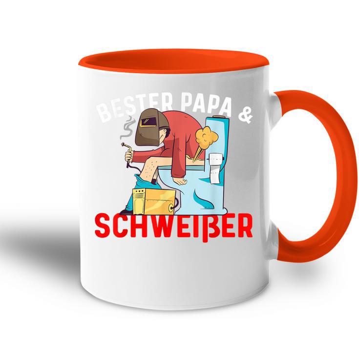 Bester Papa & Schweißer Tasse Zweifarbig