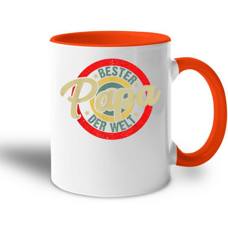 Bester Papa Der Welt Retro Father's Day Stepdad Tasse Zweifarbig