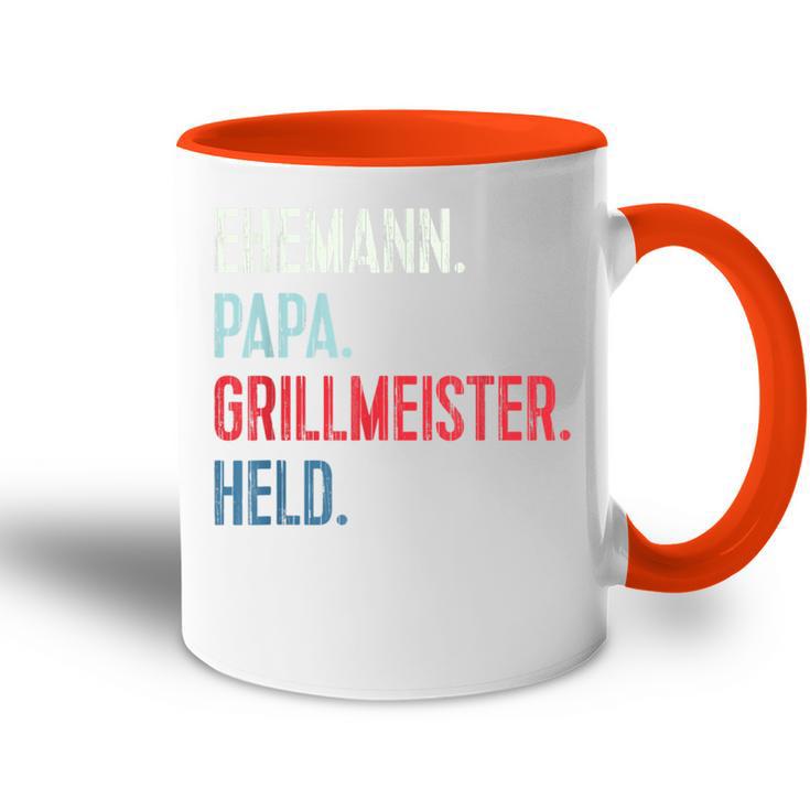 Bester Papa Grillmeister Held Grillen Bester Husann German L Tasse Zweifarbig