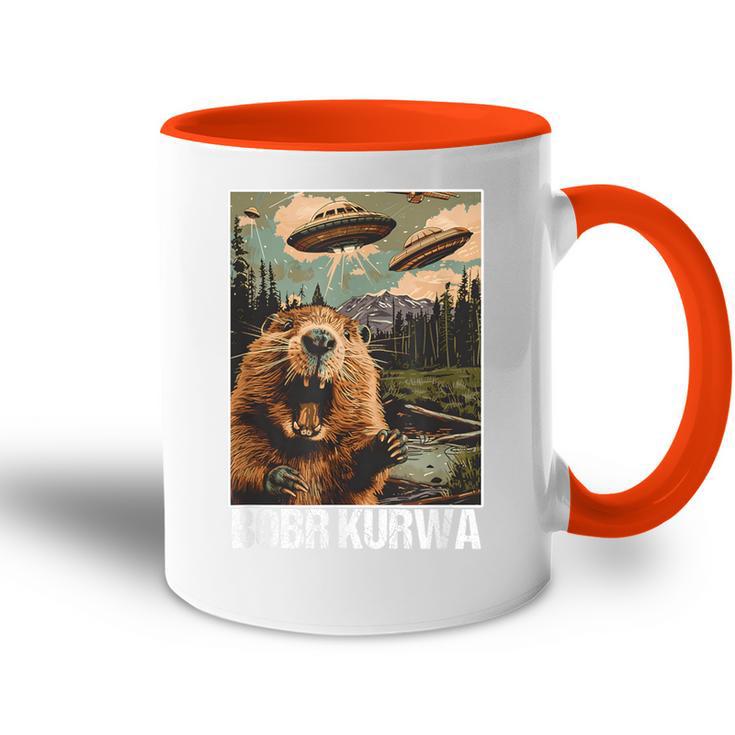 Bober Bóbr Kurwa Polen Meme Selfie Ufo Tasse Zweifarbig